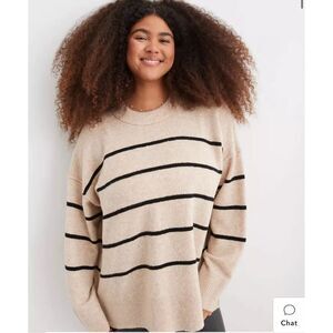 ✨American Eagle Aerie Unreal Sz Small Sweater Striped (Flawed)✨
